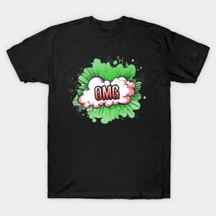 OMG - Trendy Gamer - Cute Sarcastic Slang Text - 8-Bit Graphic Typography - Christmas T-Shirt